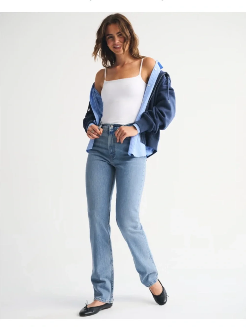 Abercrombie & Fitch Light Blue The ‘90s straight ultra high rise jeans